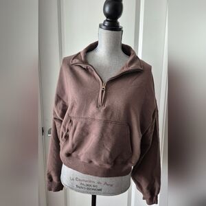 Women's Brown Half-Zip Jacket